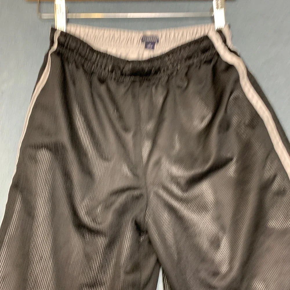 Lands' End Baseball Shorts Boys Medium 10-12 Black Elastic Waist Performance
